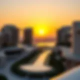Stunning view of Bvlgari Residences at sunset showcasing luxury architecture
