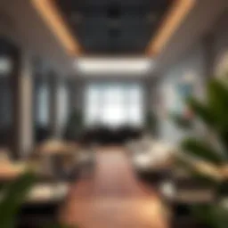 A modern coworking space featuring minimalist design