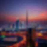 A stunning view of Deira's vibrant skyline at dusk