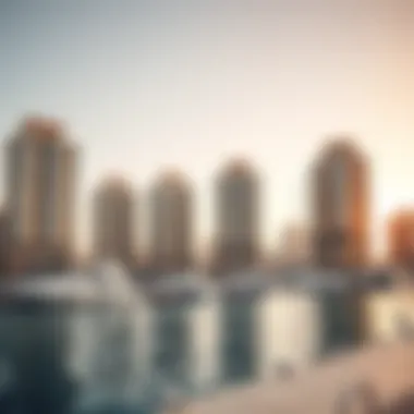 Architectural masterpiece of residential buildings at the marina