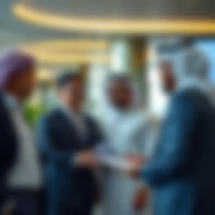 Investors discussing opportunities in hospitality sector