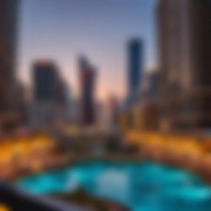 Scenic view of Deira City Centre at dusk
