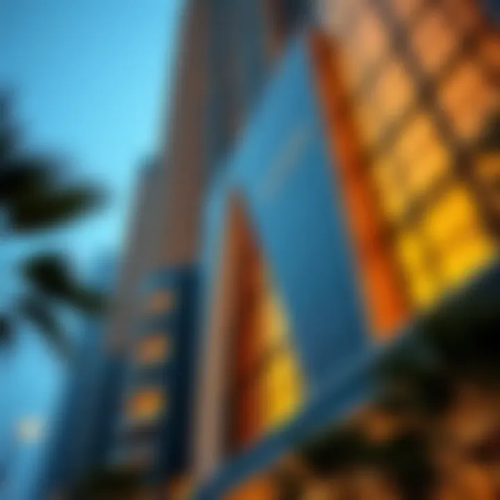 Architectural details of a contemporary residence tower