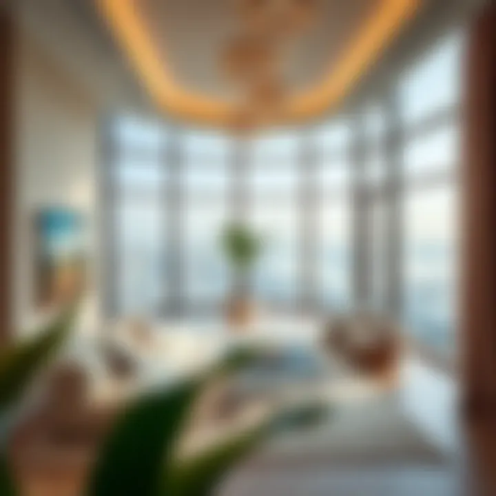 Tranquil living spaces in a luxury residential tower