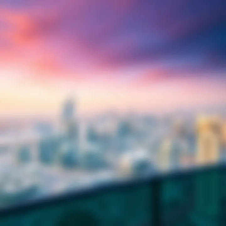 Panoramic view from the top of Escan Tower highlighting Dubai's skyline