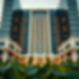 Stunning architectural view of Falcon Towers showcasing modern design elements