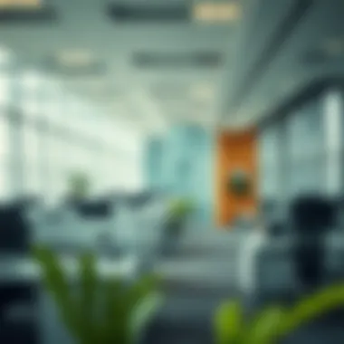 Functional and Inspiring Work Environments Interior view showcasing office spaces within the center