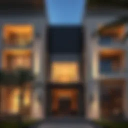 Stunning facade of Garhoud Views showcasing modern architectural design