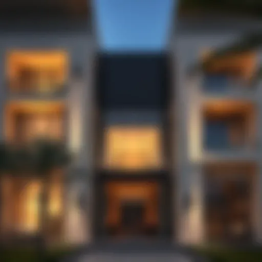 Stunning facade of Garhoud Views showcasing modern architectural design