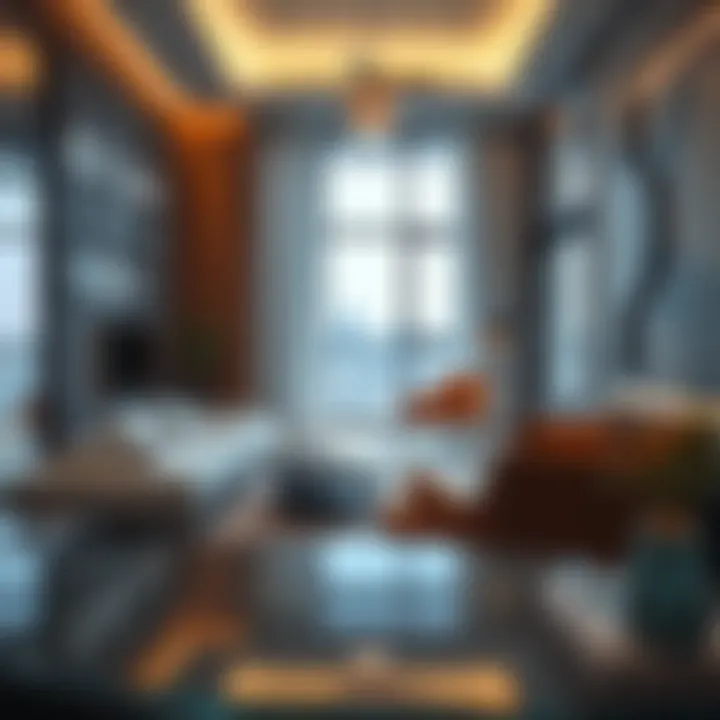 Interior design elements of Garhoud Views reflecting contemporary style