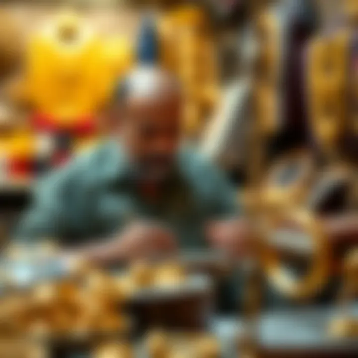 Artisans at work creating bespoke gold pieces
