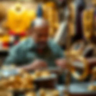 Artisans Crafting Gold Jewelry Artisans at work creating bespoke gold pieces