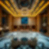 Luxurious hotel lobby in Media City