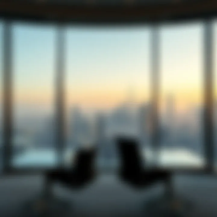Stunning view of Dubai skyline from a luxurious office suite