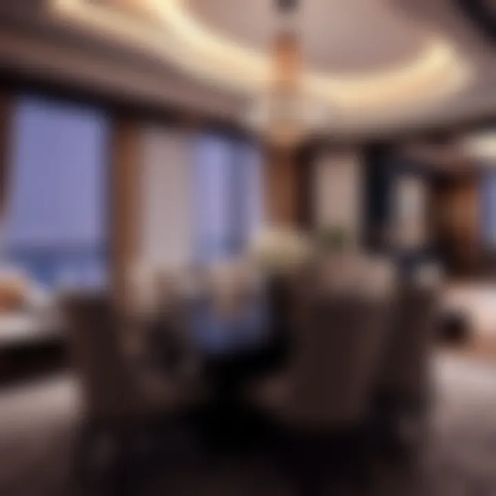 Elegant dining area within a high-end Dubai penthouse
