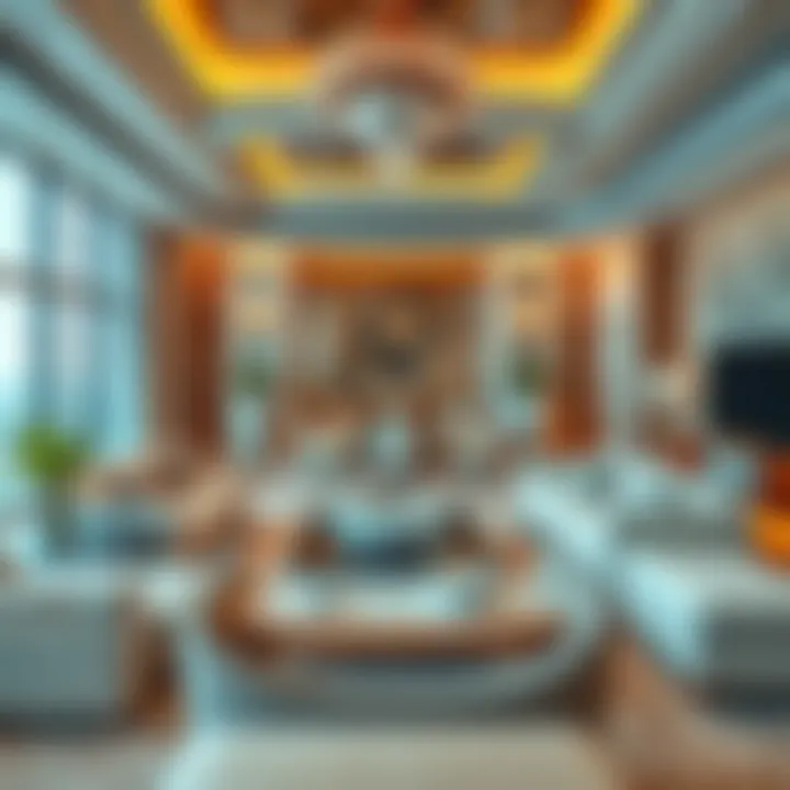 Interior design showcasing opulent furnishings in a Dubai penthouse