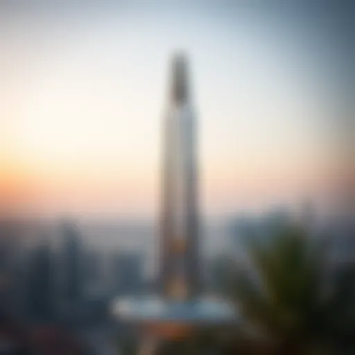 A panoramic view of Mahimat Tower against the Dubai skyline