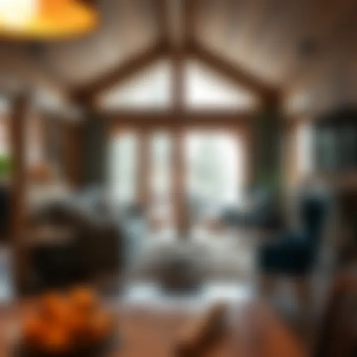 Cozy living area inside a chalet