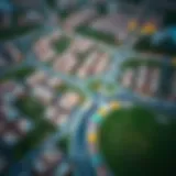 Aerial view of Mudon showcasing its vibrant residential layout