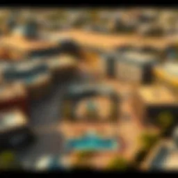 Aerial view of Nshama Town Square showcasing integrated spaces