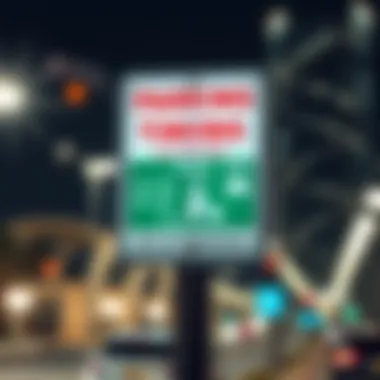 Parking Fee Timings and Regulations Sign Sign indicating parking fee timings and regulations in Dubai