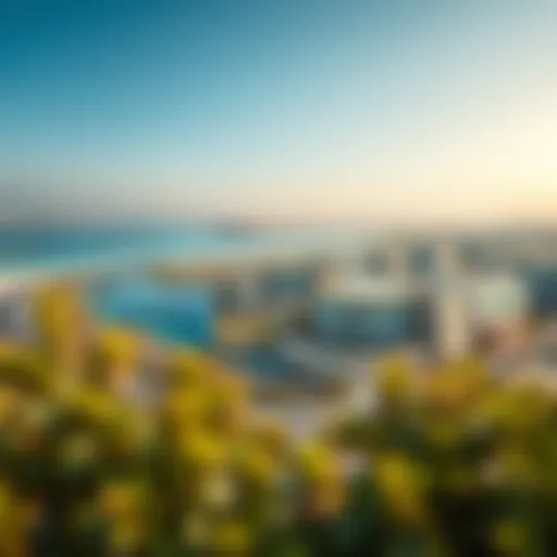 A panoramic view of Ras Al Khor showcasing modern architecture and natural landscape.