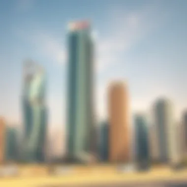 Dynamic Commercial Landscape of Dubai Commercial skyscrapers in Dubai with a vibrant city skyline