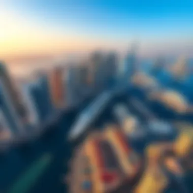Aerial Perspective of Dubai Marina Aerial view of Dubai Marina showcasing luxury lifestyle