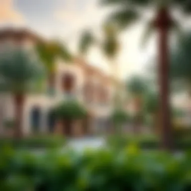 Elegant Residential Community in Dubai High-end residential community with lush greenery