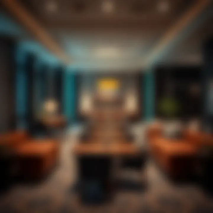 Amenities available at Regus Marina Gate, including meeting rooms and lounges
