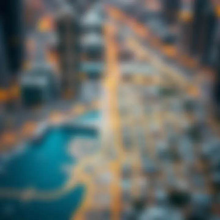 Map of Dubai highlighting popular neighborhoods