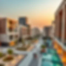 Panoramic view of Shurooq Mirdif showcasing modern architecture