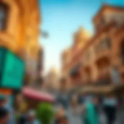 A panoramic view of Souq Al Wasl showcasing its unique architecture