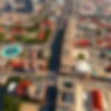 Aerial view of Al Qusais, showcasing its urban layout