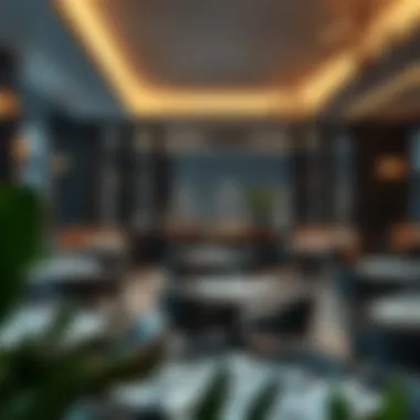 Luxurious Restaurant Interiors Elegant dining area showcasing luxurious restaurant interiors
