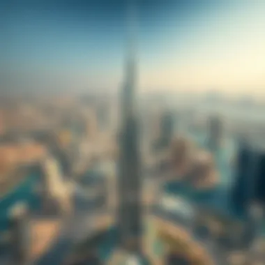 Aerial Perspective of Maze Tower Stunning aerial view of Maze Tower showcasing its unique design against Dubai's skyline