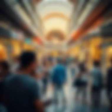 Social Dynamics in The Dubai Mall A dynamic social gathering point within The Dubai Mall bustling with energy and interaction