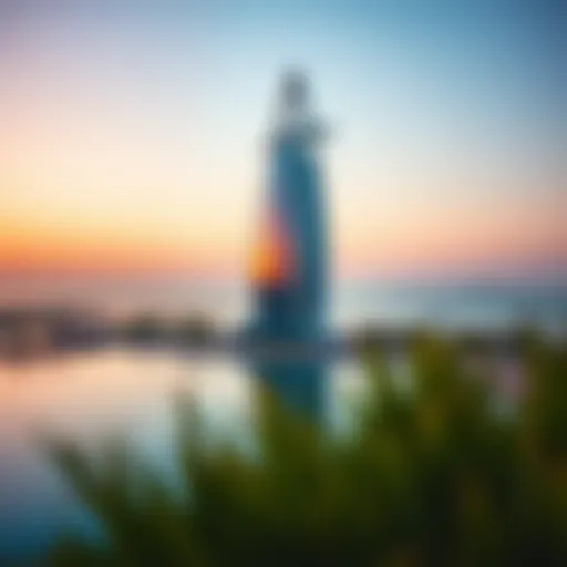 Stunning view of Reflection Tower at sunset