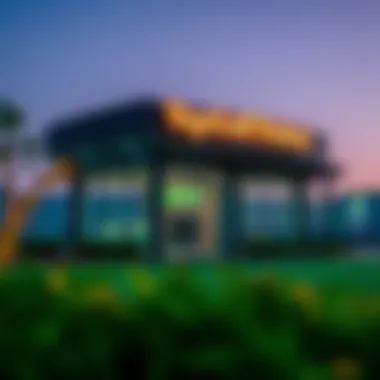 Exterior of TopGolf Dubai Exterior of TopGolf Dubai highlighting its vibrant atmosphere