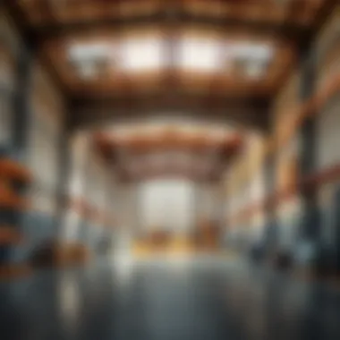 Interior Layout of a Modern Warehouse Interior layout of a modern warehouse showcasing storage options.