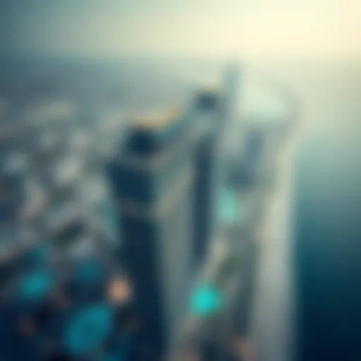 Aerial view of West Tower Bay Central showcasing its architectural design