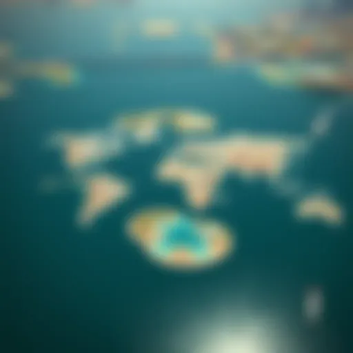 Aerial view of the World Islands in Dubai showcasing their unique layout