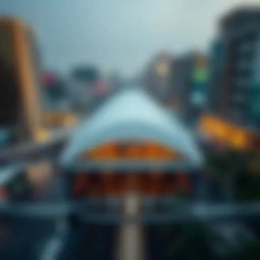 Aerial view of Financial Centre Metro Station showcasing its architectural design
