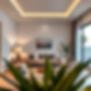 Inviting Room Setting Cozy room interior in a villa
