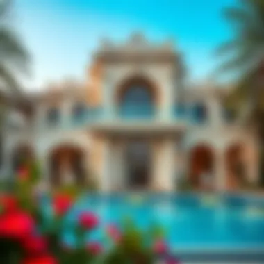 Stunning Villa Facade Luxurious villa exterior in Dubai
