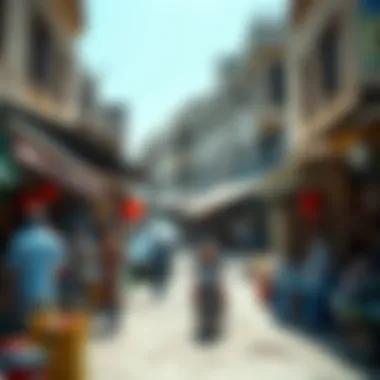 Dynamic market scene in Halwan featuring local businesses