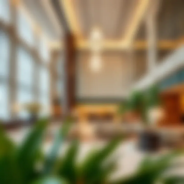 Luxurious hotel lobby reflecting contemporary design.