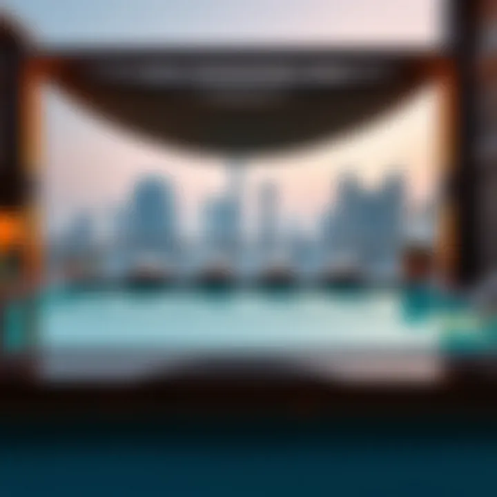 An inviting hotel rooftop pool with city views.