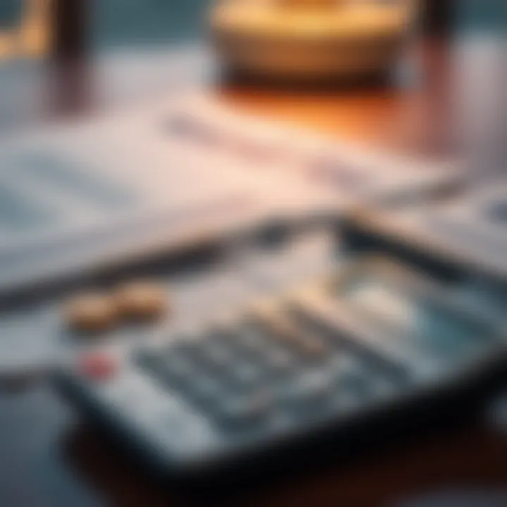 A financial calculator with housing fee documents