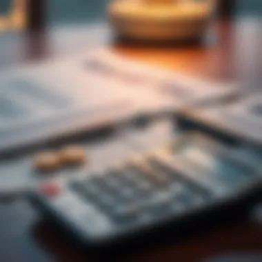Calculating Housing Fees and Financial Obligations A financial calculator with housing fee documents